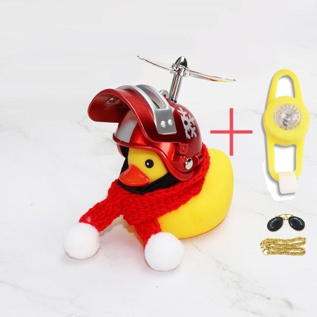 Normal Airscrew Helmet Standing Duck Broken Wind Small Yellow Duck Bike Motor Riding Cycling Lights Bicycle Accessories Rubber Yellow Duck Toy Bike Ornaments Yellow Duck With Proper Helmet Cool Decorations Stevvex