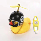 Normal Airscrew Helmet Standing Duck Broken Wind Small Yellow Duck Bike Motor Riding Cycling Lights Bicycle Accessories Rubber Yellow Duck Toy Bike Ornaments Yellow Duck With Proper Helmet Cool Decorations Stevvex