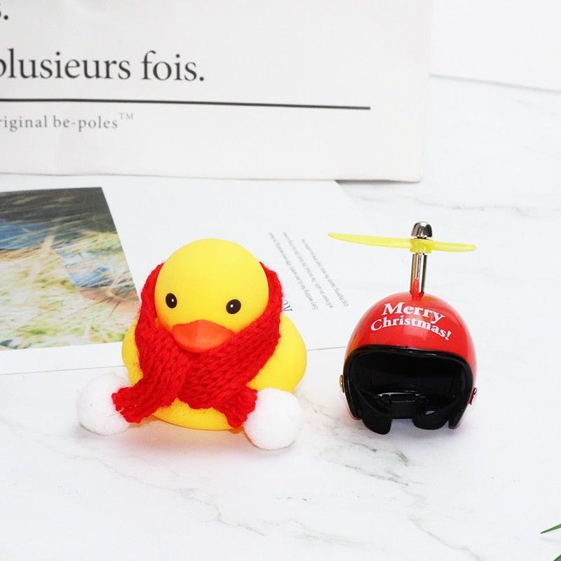 Normal Airscrew Helmet Standing Duck Broken Wind Small Yellow Duck Bike Motor Riding Cycling Lights Bicycle Accessories Rubber Yellow Duck Toy Bike Ornaments Yellow Duck With Proper Helmet Cool Decorations Stevvex