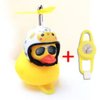 Normal Airscrew Helmet Standing Duck Broken Wind Small Yellow Duck Bike Motor Riding Cycling Lights Bicycle Accessories Rubber Yellow Duck Toy Bike Ornaments Yellow Duck With Proper Helmet Cool Decorations Stevvex