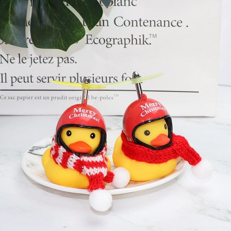 Normal Airscrew Helmet Standing Duck Broken Wind Small Yellow Duck Bike Motor Riding Cycling Lights Bicycle Accessories Rubber Yellow Duck Toy Bike Ornaments Yellow Duck With Proper Helmet Cool Decorations Stevvex