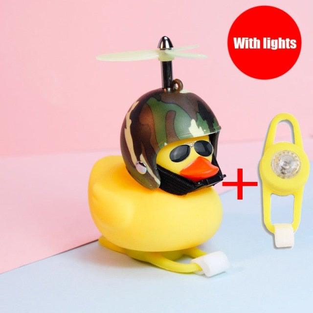 Normal Airscrew Helmet Standing Duck Broken Wind Small Yellow Duck Bike Motor Riding Cycling Lights Bicycle Accessories Rubber Yellow Duck Toy Bike Ornaments Yellow Duck With Proper Helmet Cool Decorations Stevvex