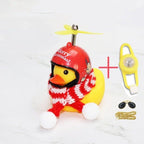 Normal Airscrew Helmet Standing Duck Broken Wind Small Yellow Duck Bike Motor Riding Cycling Lights Bicycle Accessories Rubber Yellow Duck Toy Bike Ornaments Yellow Duck With Proper Helmet Cool Decorations Stevvex