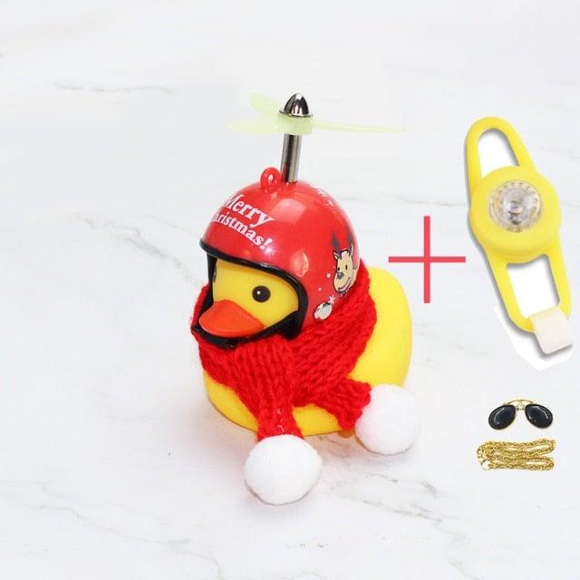 Normal Airscrew Helmet Standing Duck Broken Wind Small Yellow Duck Bike Motor Riding Cycling Lights Bicycle Accessories Rubber Yellow Duck Toy Bike Ornaments Yellow Duck With Proper Helmet Cool Decorations Stevvex