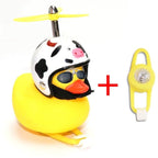 Normal Airscrew Helmet Standing Duck Broken Wind Small Yellow Duck Bike Motor Riding Cycling Lights Bicycle Accessories Rubber Yellow Duck Toy Bike Ornaments Yellow Duck With Proper Helmet Cool Decorations Stevvex