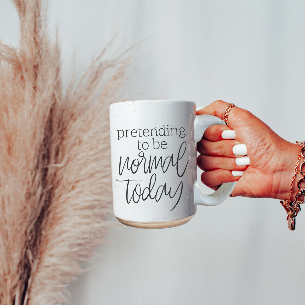 Funny Pretending To Be Normal Today 16oz Ceramic Coffee Mug Office Gift BandsCo Straps