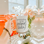 Funny Pretending To Be Normal Today 16oz Ceramic Coffee Mug Office Gift BandsCo Straps