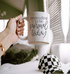 Funny Pretending To Be Normal Today 16oz Ceramic Coffee Mug Office Gift BandsCo Straps