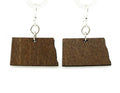 North Dakota State Wooden Earrings Minimalist Dangle