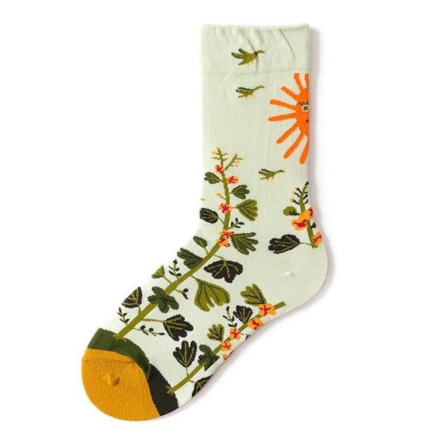 Novelty Happy Funny Women Graphic Short Socks Socks Combed Out Of Pure Cotton Art Abstract Oil Painting Socks French Style Crew Socks For Men And Women Stevvex