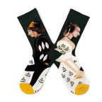 Novelty Happy Funny Women Graphic Short Socks Socks Combed Out Of Pure Cotton Art Abstract Oil Painting Socks French Style Crew Socks For Men And Women Stevvex