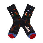 Novelty Happy Funny Women Graphic Short Socks Socks Combed Out Of Pure Cotton Art Abstract Oil Painting Socks French Style Crew Socks For Men And Women Stevvex