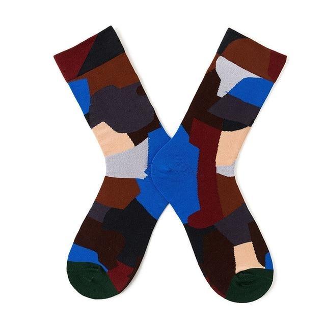Novelty Happy Funny Women Graphic Short Socks Socks Combed Out Of Pure Cotton Art Abstract Oil Painting Socks French Style Crew Socks For Men And Women Stevvex