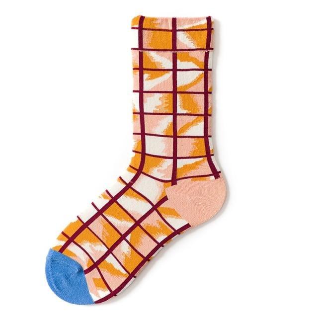 Novelty Happy Funny Women Graphic Short Socks Socks Combed Out Of Pure Cotton Art Abstract Oil Painting Socks French Style Crew Socks For Men And Women Stevvex