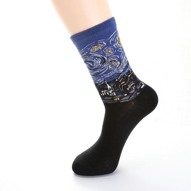 Novelty Happy Funny Women Graphic Short Socks Socks Combed Out Of Pure Cotton Art Abstract Oil Painting Socks French Style Crew Socks For Men And Women Stevvex