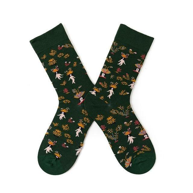Novelty Happy Funny Women Graphic Short Socks Socks Combed Out Of Pure Cotton Art Abstract Oil Painting Socks French Style Crew Socks For Men And Women Stevvex