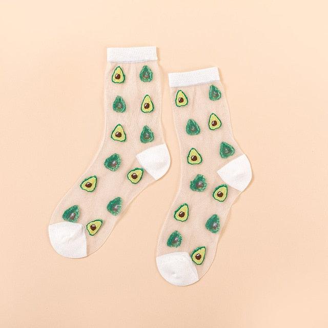 Novelty Harajuku Crystal Silk Tide Socks Funny Sunflowers Vines Flowers Happy Socks Casual High Quality Socks for Women