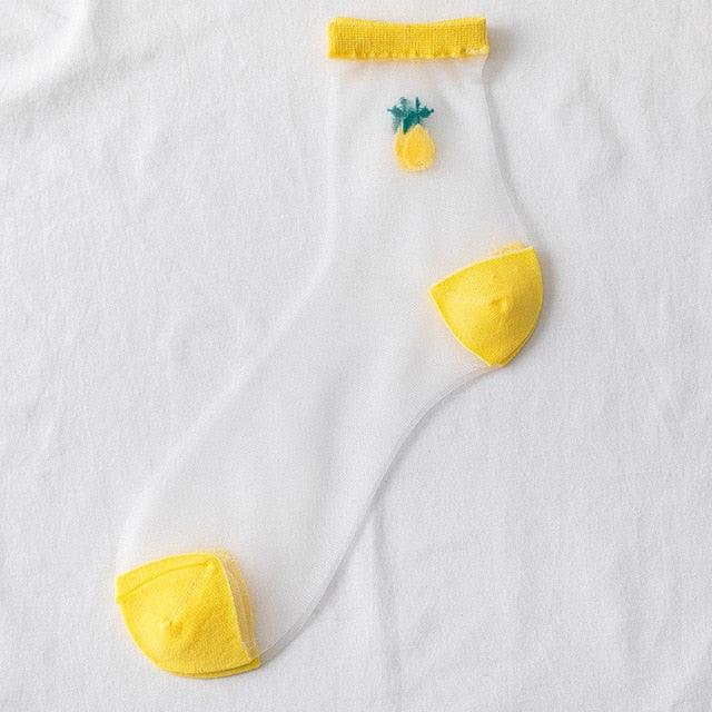 Novelty Harajuku Crystal Silk Tide Socks Funny Sunflowers Vines Flowers Happy Socks Casual High Quality Socks for Women
