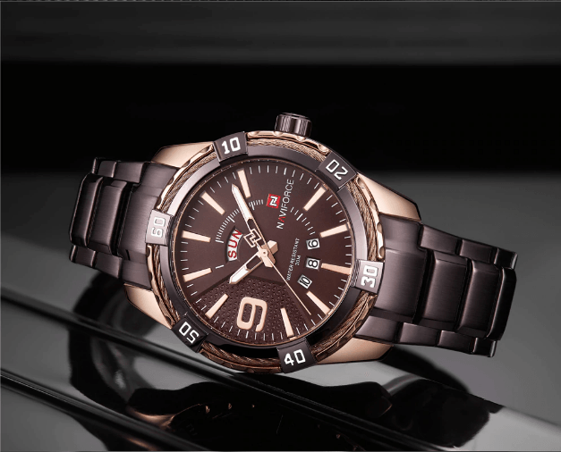 Men's  Luxury Stainless steal Waterproof Watch With Day And Date Display Unique Design Perfect Gift In Modern Metal Men  Wrist Watch Design - SJB-DIAMOND ELITES