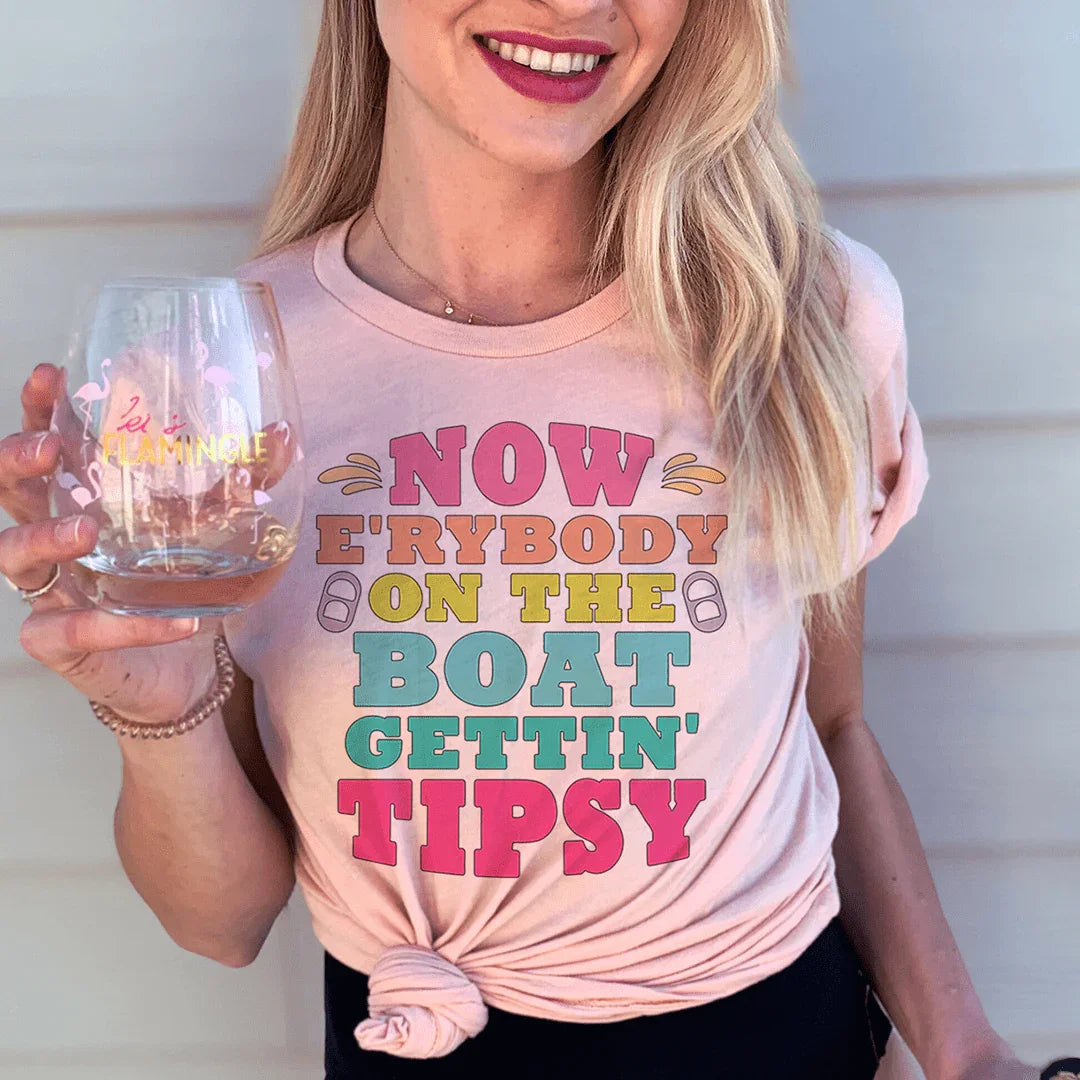 Now E'rybody On The Boat Gettin' Tipsy Tee Peachy Sunday
