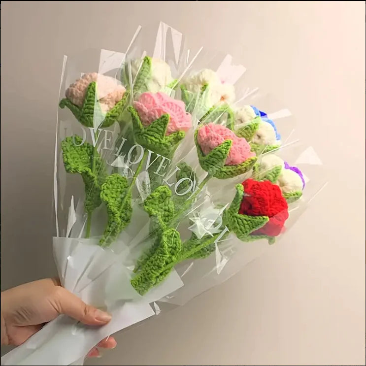 Hand-Woven Rose Bouquet for Valentine's and Mother's Day