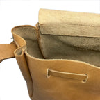 Nubuck Leather Bucket Bag Handcrafted Kenya Upcycled Neutral Everyday Tote BandsCo Straps