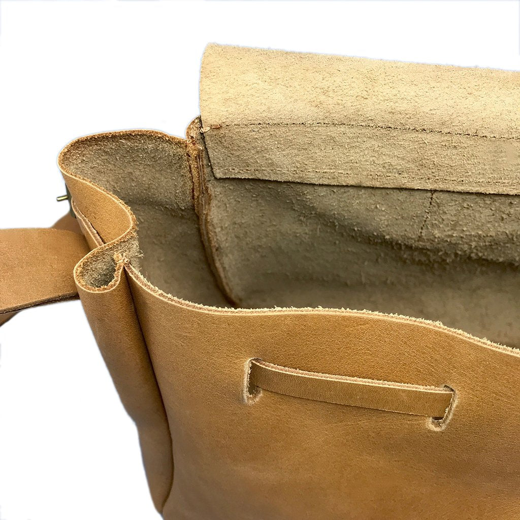 Nubuck Leather Bucket Bag Handcrafted Kenya Upcycled Neutral Everyday Tote BandsCo Straps