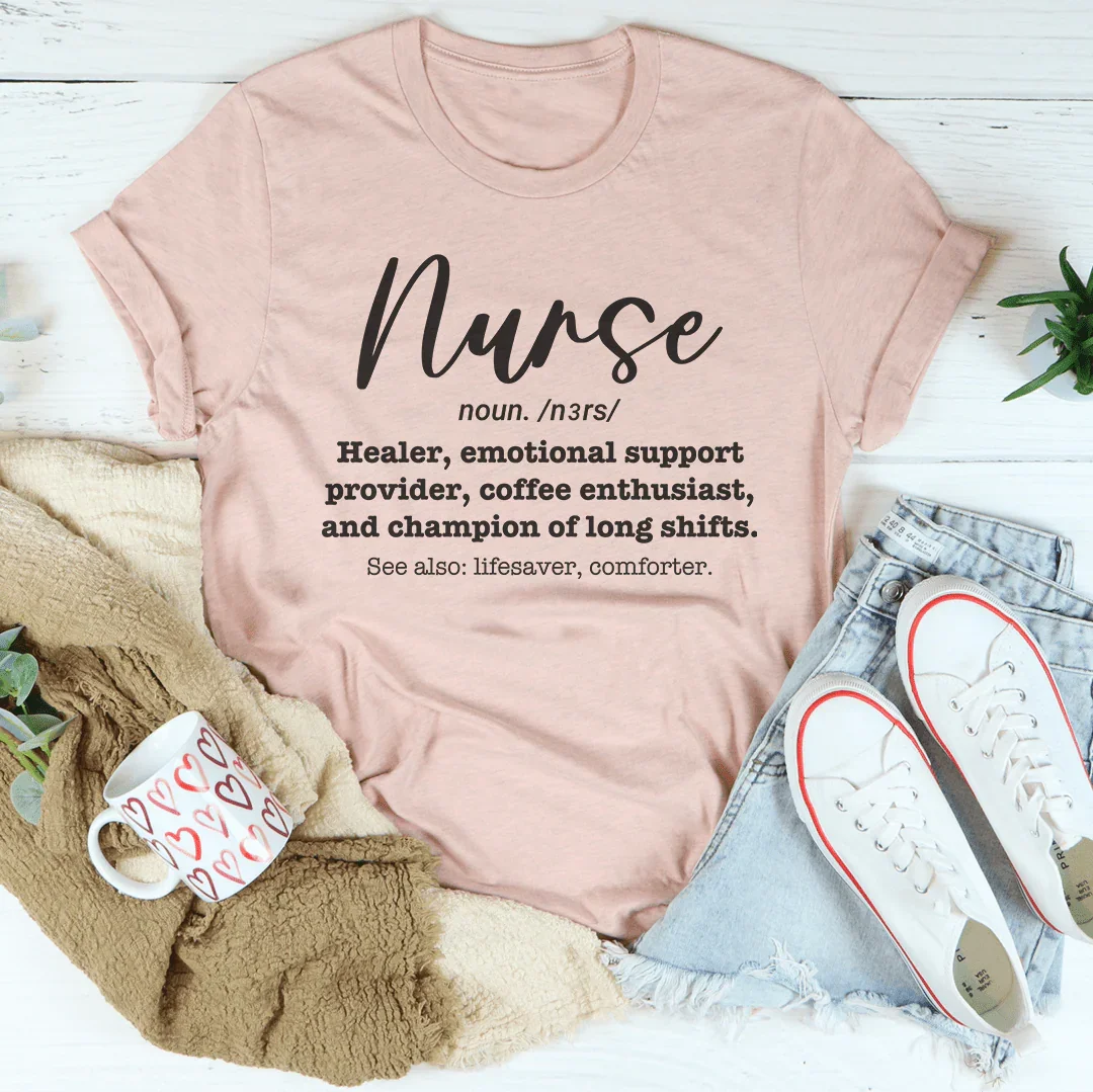Nurse Healer Emotional Support Provider Coffee Enthusiast Tee Peachy Sunday