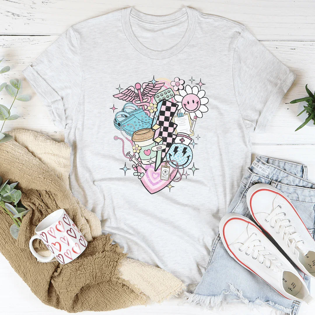 Nurse Retro Tee Peachy Sunday