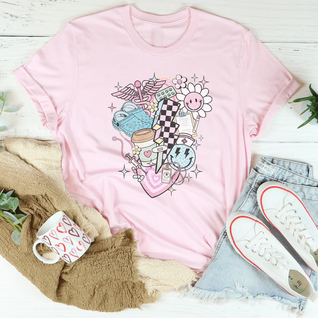 Nurse Retro Tee Peachy Sunday