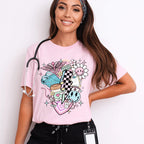 Nurse Retro Tee Peachy Sunday