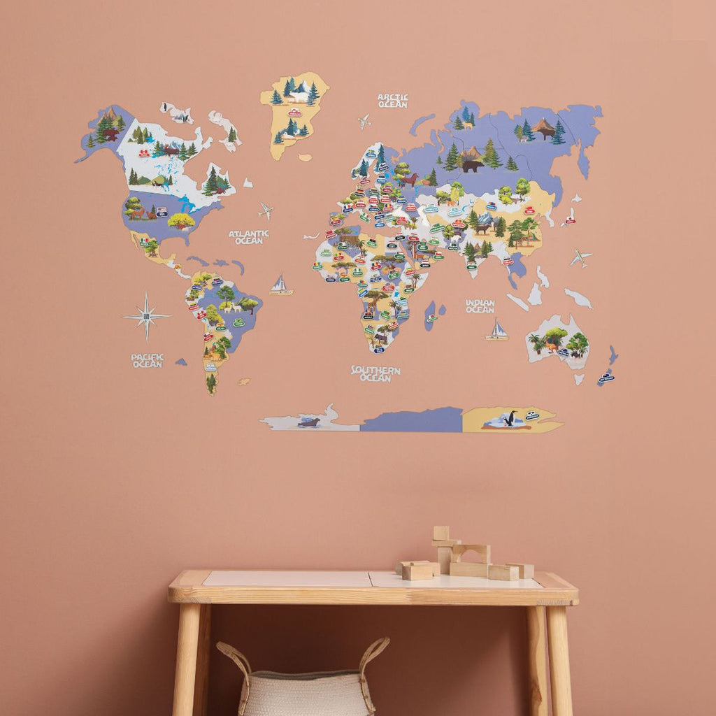 Nursery World Map Indigo - SJB-DIAMOND ELITES