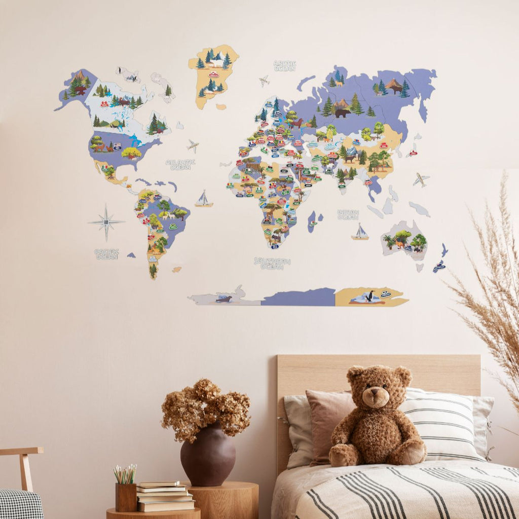 Nursery World Map Indigo - SJB-DIAMOND ELITES