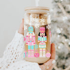 Nutcracker Pastel Holiday Nuts 17oz Tin Festive Christmas Gift Jar For Parties BandsCo Straps