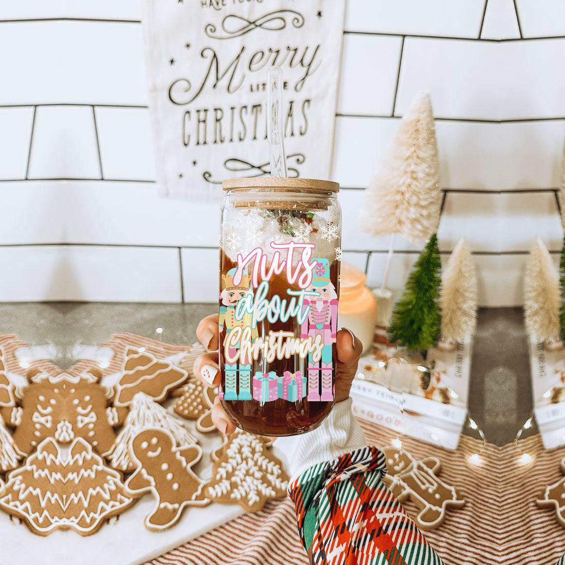 Nutcracker Pastel Holiday Nuts 17oz Tin Festive Christmas Gift Jar For Parties BandsCo Straps