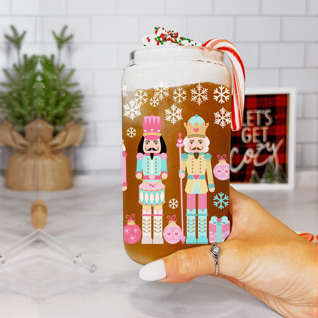 Nutcracker Pastel Holiday Nuts 17oz Tin Festive Christmas Gift Jar For Parties BandsCo Straps