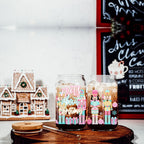 Nutcracker Pastel Holiday Nuts 17oz Tin Festive Christmas Gift Jar For Parties BandsCo Straps