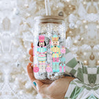 Nutcracker Pastel Holiday Nuts 17oz Tin Festive Christmas Gift Jar For Parties BandsCo Straps