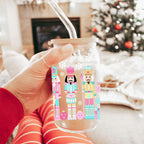 Nutcracker Pastel Holiday Nuts 17oz Tin Festive Christmas Gift Jar For Parties BandsCo Straps