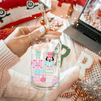 Nutcracker Pastel Holiday Nuts 17oz Tin Festive Christmas Gift Jar For Parties BandsCo Straps