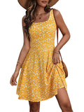 FENSACE Beach Dresses for Women 2024 Vacation Cute Summer Easter Spring Dresses(YellowX-Large)