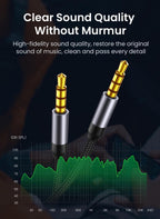 Nylon Braid 4 Poles 3.5MM Audio Aux Cable Jack For Headphone Speaker Line  Car PC Mp3 Mp4 Stevvex