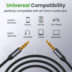 Nylon Braid 4 Poles 3.5MM Audio Aux Cable Jack For Headphone Speaker Line  Car PC Mp3 Mp4 Stevvex