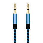 Nylon Braided 1m 3.5 mm  Aux Audio Cable Jack For Mobile Car Headphones Speakers