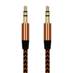 Nylon Braided 1m 3.5 mm  Aux Audio Cable Jack For Mobile Car Headphones Speakers