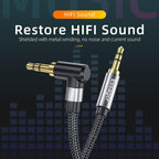 Nylon Braided 3.5mm AUX Cable Audio Jack For Speaker Headphones Car
