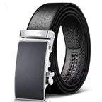 Men's Cowhide Leather Belt with Automatic Buckle