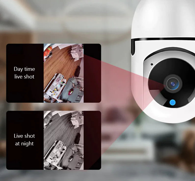 360° 1080P IP E27 Light Bulb Camera Wi-Fi IR Night Smart Home Wireless Security Pi-Mart