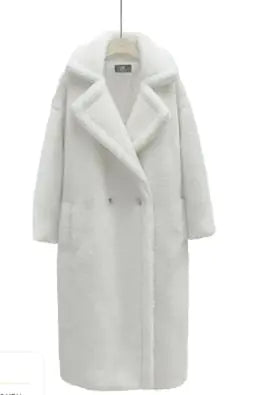Long Winter Cashmere Lamb Winter Coat Pi-Mart