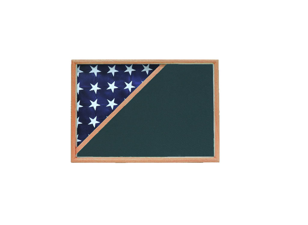 Shadow box for 5x9.5 flag, Oak Finish The Military Gift Store